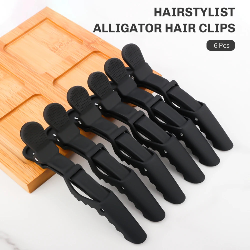 6-Piece Alligator Hair Clips – Professional Sectioning Clamps for Styling, Cutting & Salon Use