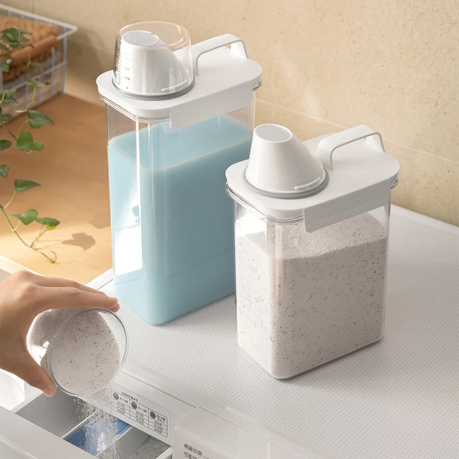 1100/1800/2300Ml Refillable Laundry or Kitchen Dispenser  Dispenser Empty Tank for Storage Container with Labels
