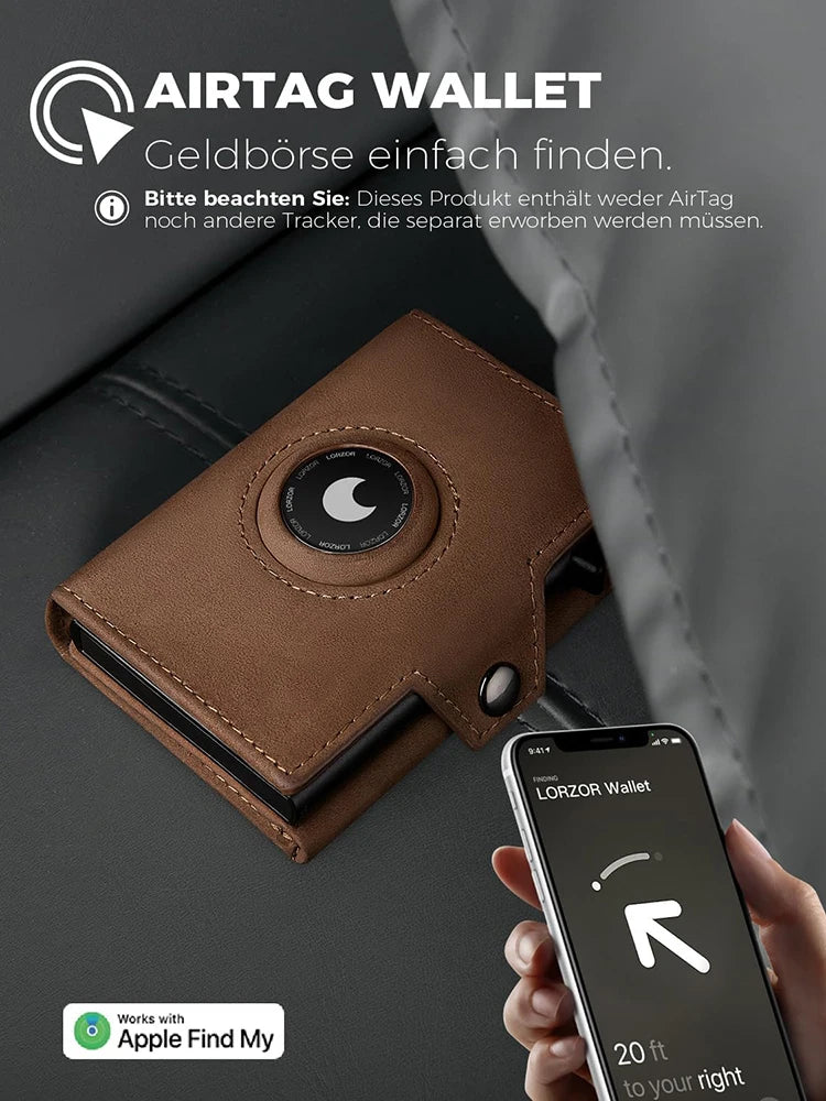 Unisex portemonnee met muntzakje AirTag positioneringskaartclip RFID antidiefstal
