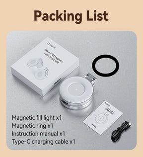 Telesin smartphone magnetische vullamp Mini selfie licht 3 modi verstelbare helderheid voor iPhone Xiaomi Huawei Samsung telefoon