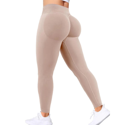 Peach-lift yogabyxor med trippel midjeband – hög midja, skulpterande passform och andningskomfort för gym och vardagsbruk.