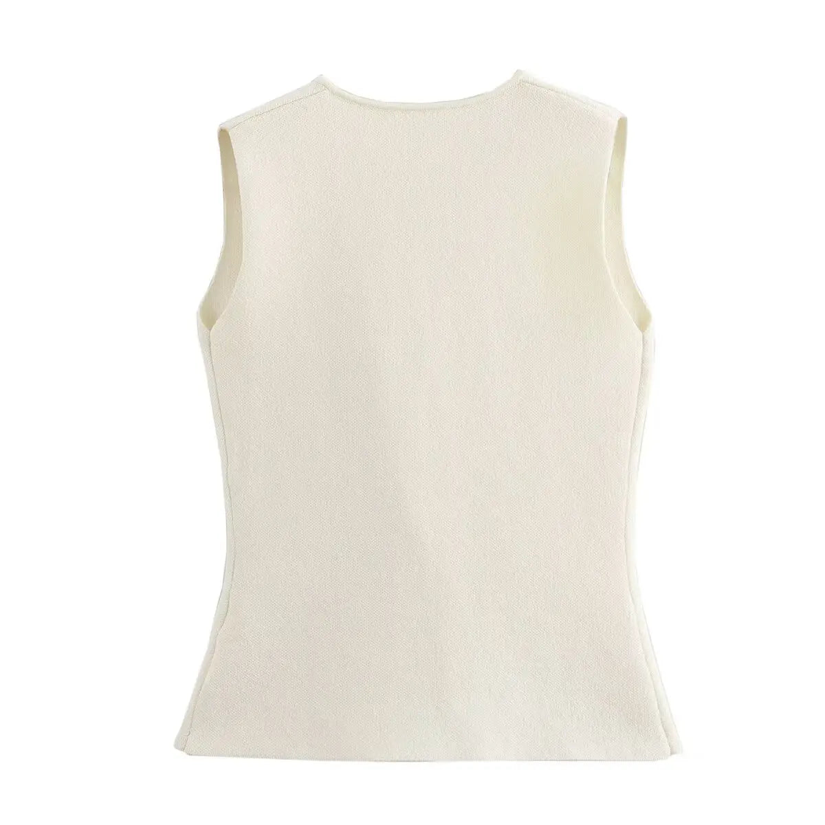 Kvinders strikket nederdelsæt – V-hals ærmeløs smal vest & Patchwork Løs nederdel | Casual & High Street Fashion