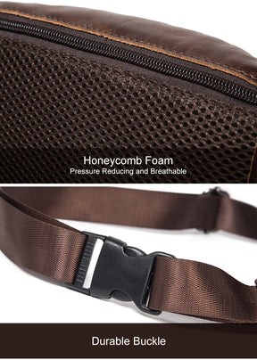 100% Genuine Leather Chest Bag unisex High-Capacity With Durable USB Charging Crossbody Bag - Free Shipping to Europe