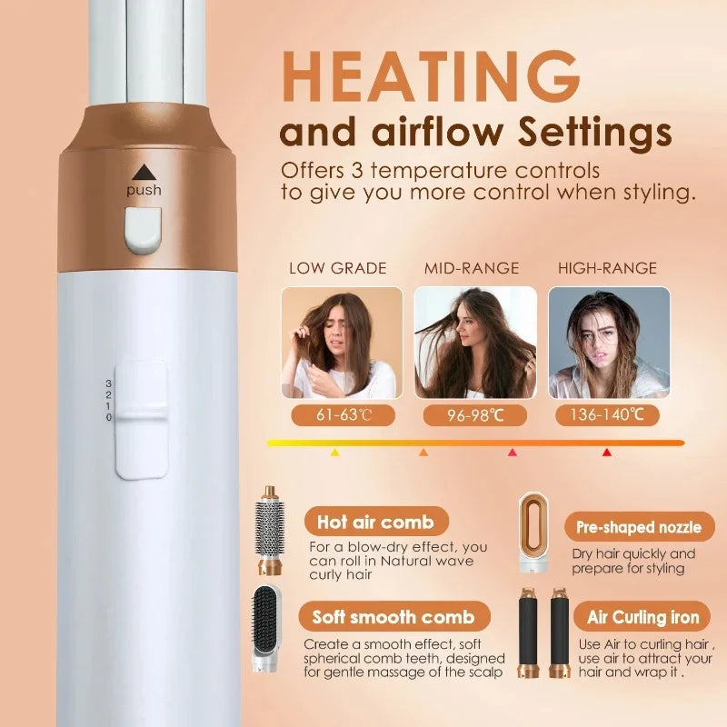 5 em 1 secador de cabelo conjunto pente quente profissional curling ferro alisador de cabelo ferramenta estilo para dyson airwrap secador de cabelo doméstico