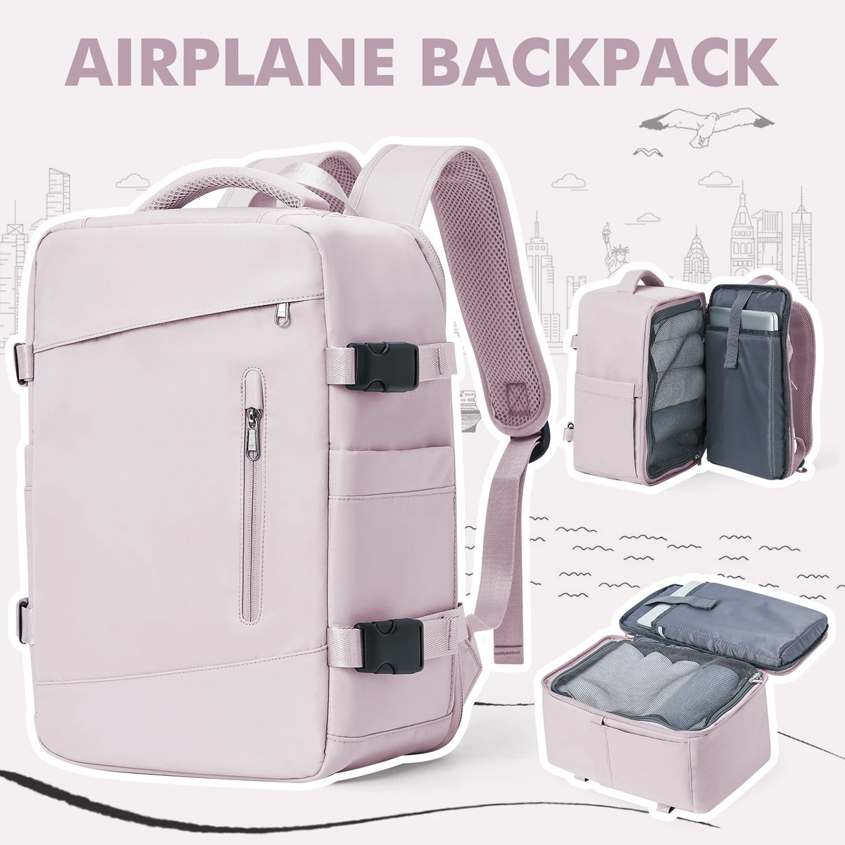 Zaino da viaggio approvato dalla compagnia aerea-borsa da cabina 40x20x25cm per Ryanair e Wizz Air