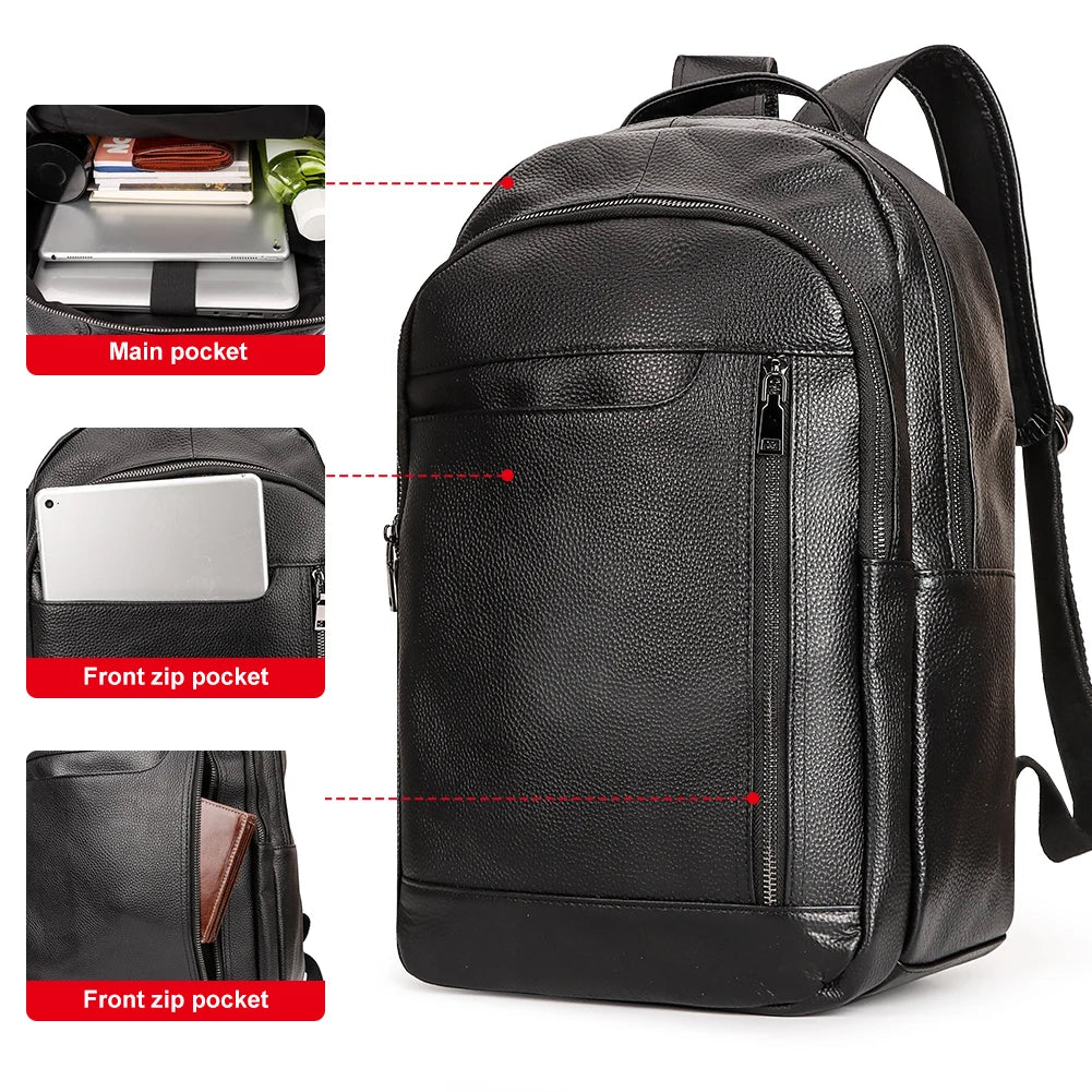 Genuine Leather Unisex Backpack – Elegance Meets Everyday Function