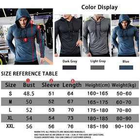 Sportshirt - Fitnesstrainingspak voor heren - Sportset met capuchon voor de sportschool & Rennen
