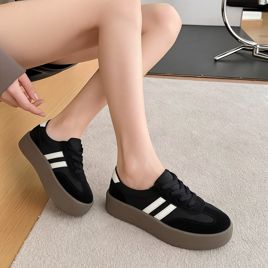 Sneakers à lacets décontractés pour femmes - confortable, polyvalent et élégant pour les vêtements de tous les jours