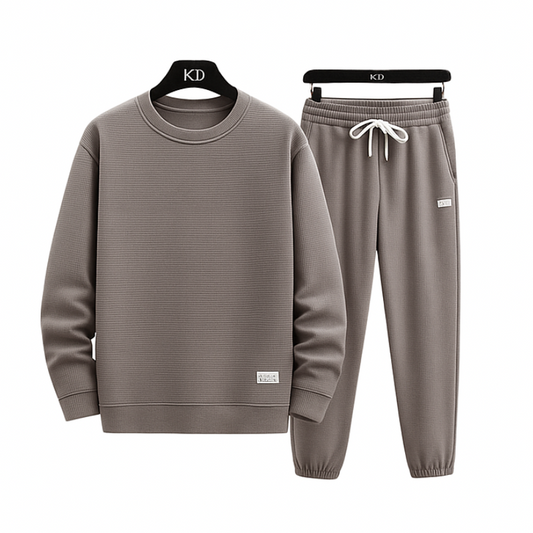 Herr Waffle Lounge Set – 2-delad Casual Sweatshirt & byxor