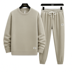 Set di waffle lounge da uomo-felpa e pantaloni casual di 2 pezzi