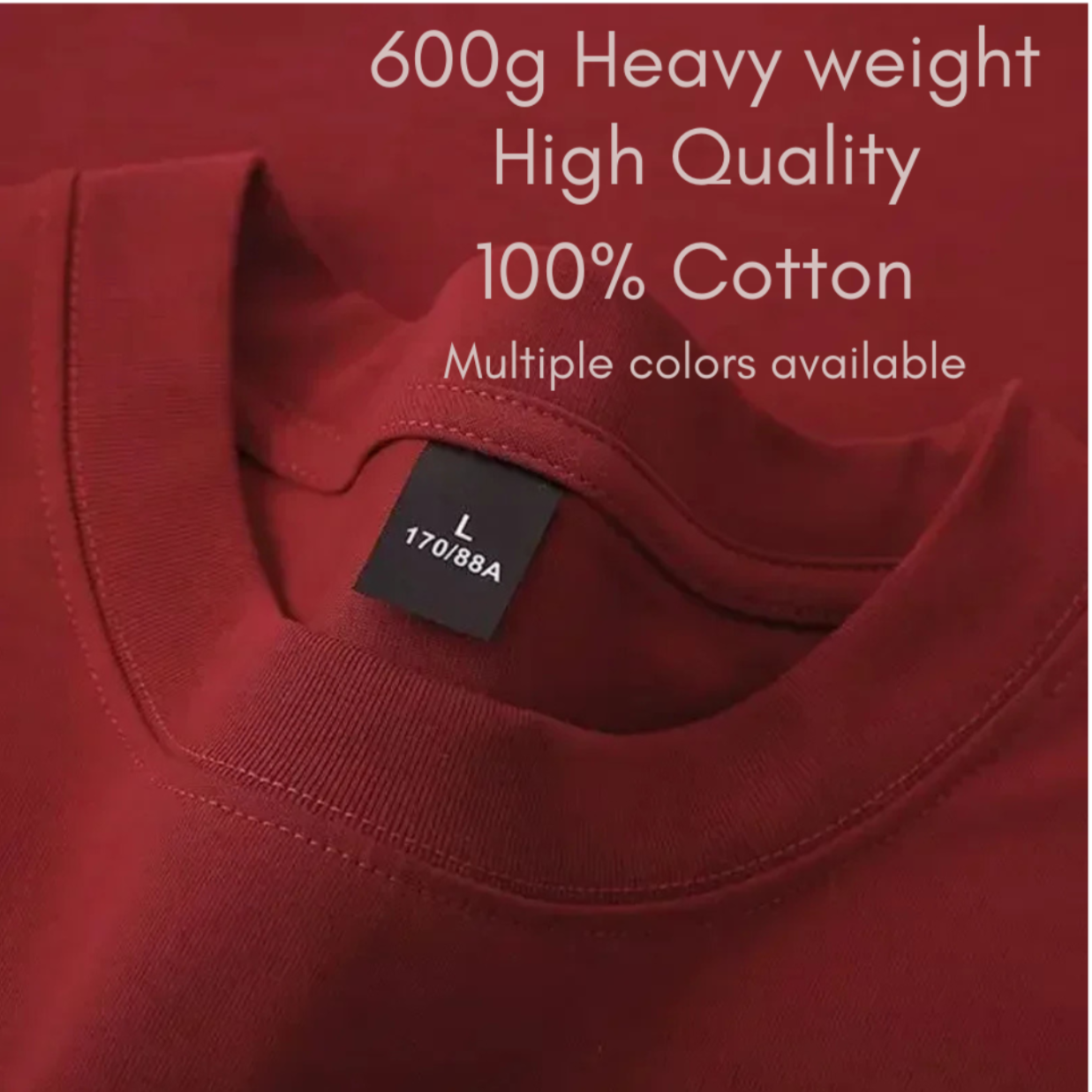 Camiseta -600g Camiseta masculina de manga curta grossa de algodão puro resistente - alta qualidade