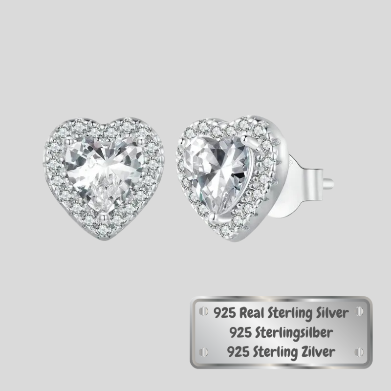 Platinum Plated Halo CZ Stud Earrings 925 Sterling Silver Hypoallergenic Classic Elegant Earrings Fashion Jewellry BSE893