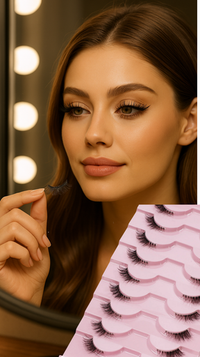 Half Eyelashes – 10 Pairs Natural Wispy Cat Eye Lashes, 10mm Thick & Lightweight Short False Lashes