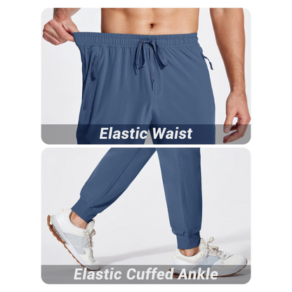 MIAMI MAG-Herren-Sportbekleidungshose, leichte, schnell trocknende Laufhose, Reißverschlusstaschen, sportliche Trainingshose, Jogger, Herren-Jogginghose