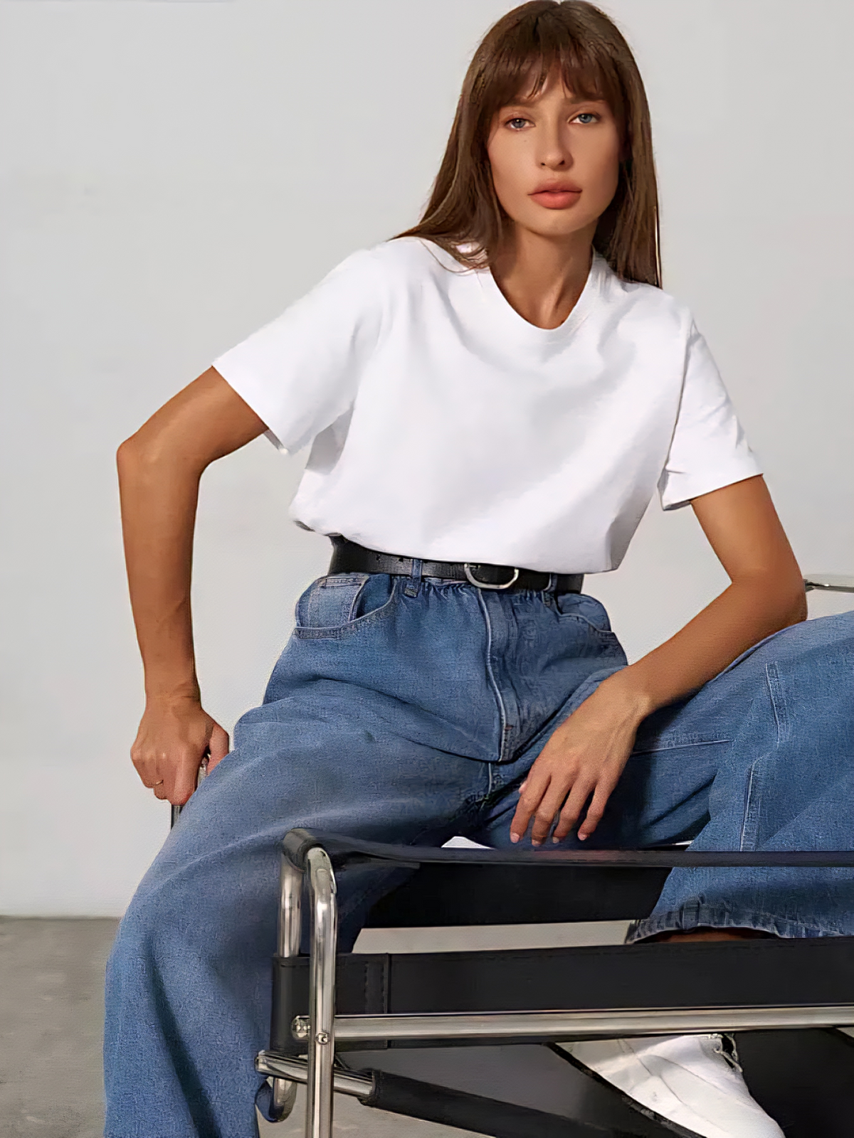 Frauen T-Shirt 100% Baumwollboden grundlegend modische Tops-Shirts 230g/㎡