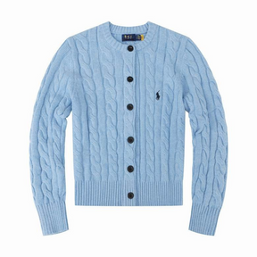 Autumn Winter Women’s Embroidered Knit Cardigan – Cozy Crew Neck Sweater Jacket