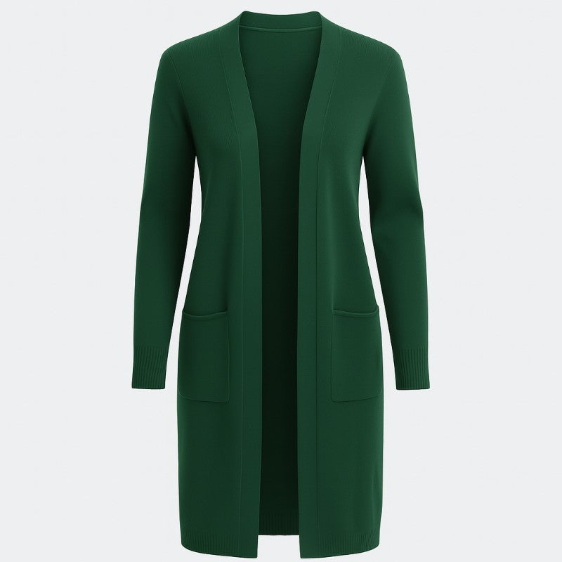 Cárdigan largo elegante de cachemira para mujer: estilo acogedor para el otoño & Invierno