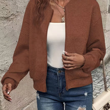 Giacca zip-up verde femminile-leggero e lavabile