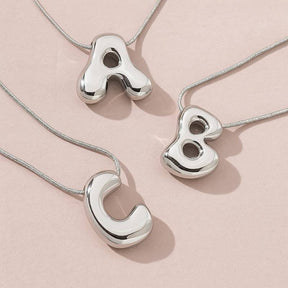 Golden & Silver Color Stainless Steel Initial Necklace