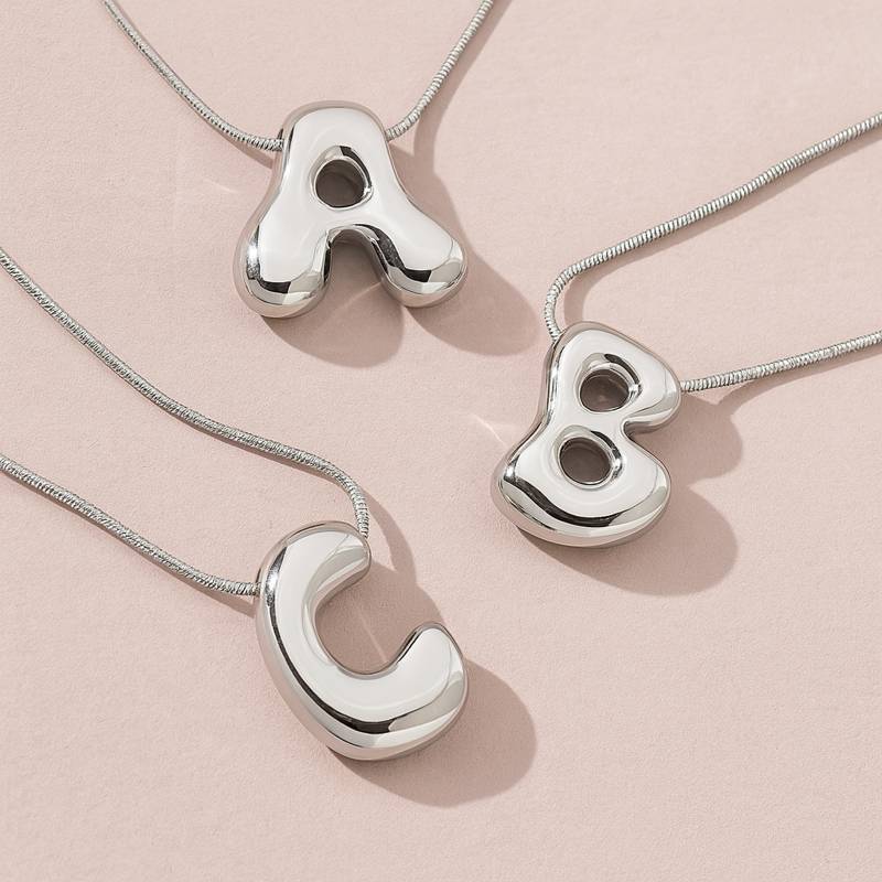Golden & Silver Color Stainless Steel Initial Necklace