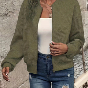 Giacca zip-up verde femminile-leggero e lavabile