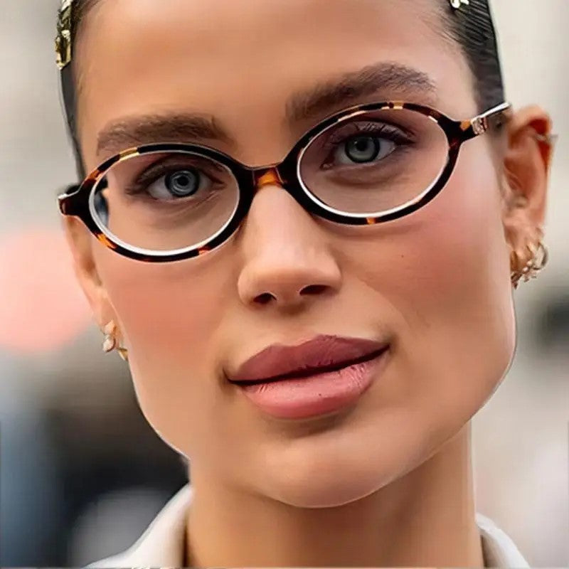 Oval Vintage Opticla Reading Glasses Women Small Size Anti Blue Light Computer Eyeglass Retro Prescription Spectacels