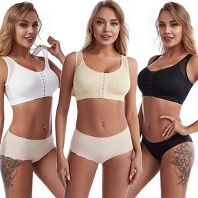 Bra de sports de levage avec fermeture avant et support arrière - S-5XL