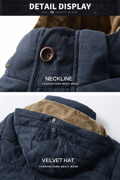Waterproof Fleece Hooded Men Outdoor Jacket - Inclusive sizes — up to 6XL
