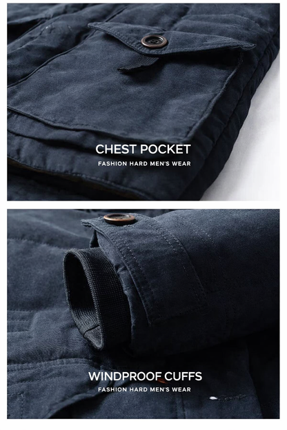 Waterproof Fleece Hooded Men Outdoor Jacket - Inclusive sizes — up to 6XL