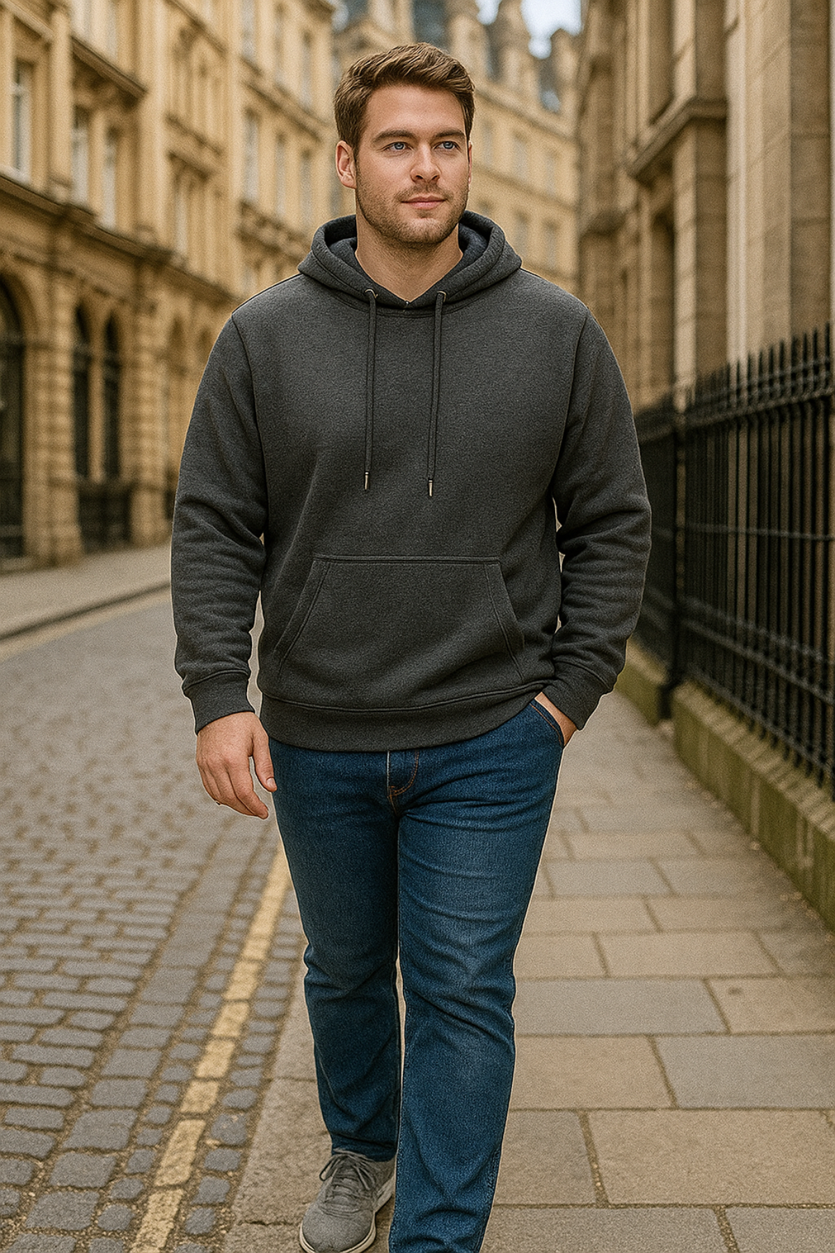 Großgröße Herren Hoodie Jacke mit Kapuze mit Langarmdicke warm warmes Fleece ausgekleidet