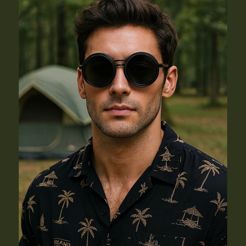 Sunglasses - Manual Dimming Sunglasses Vintage Steampunk Round Rotatable Adjustment Glasses Mountaineering Fishing Polarized Lenses