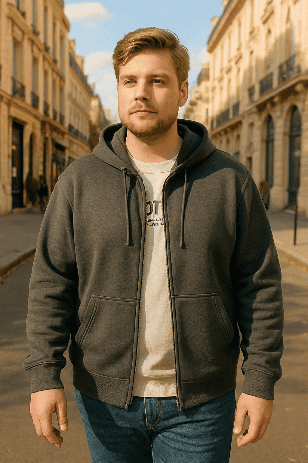 M–12XL - Felpa con cappuccio da uomo di grandi dimensioni - Zip, foderata in pile, cotone, vestibilità casual