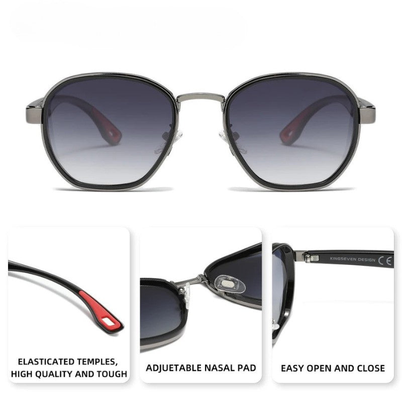 Diseño retro unisex | Gafas de sol polarizadas con protección UV400 y montura redonda de lujo