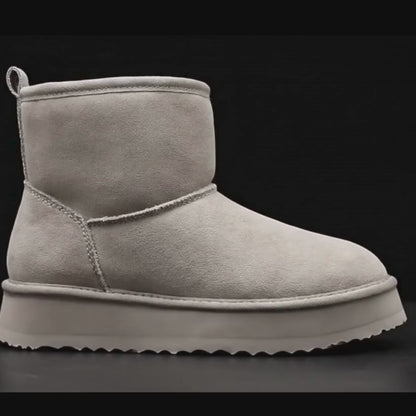 Women’s Warm Mini Mid-Calf Snow Boots – Thick-Bottomed, Fur-Lined Suede, Ultra-Comfortable Winter Shoes