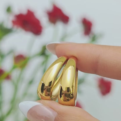 Brincos de argola de aço inoxidável simples para mulheres meninas, brinco de círculo grande cor prata dourada, joias delicadas da moda, presentes
