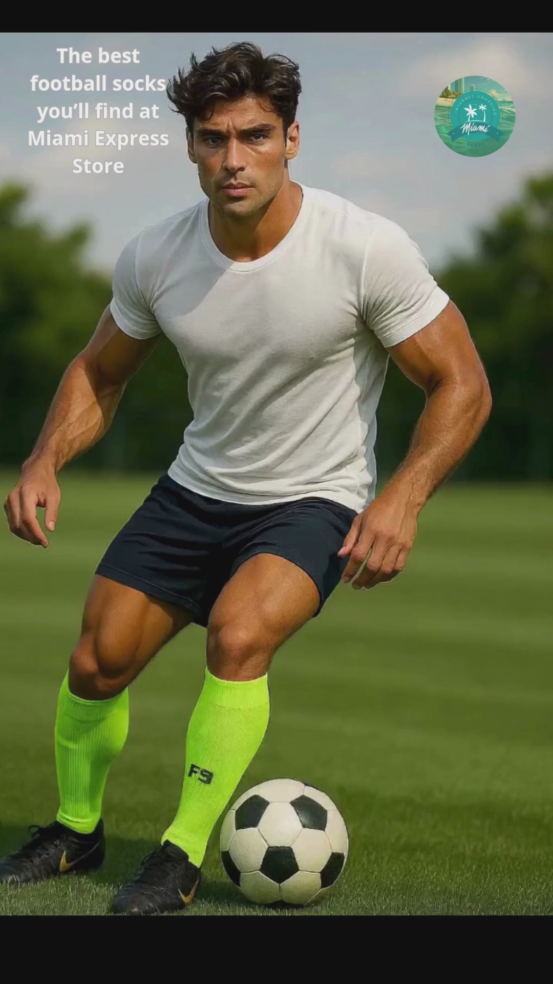 New Long FS Football Socks Men Women Sports Round Silicone Non-Slip Grip Football Socks