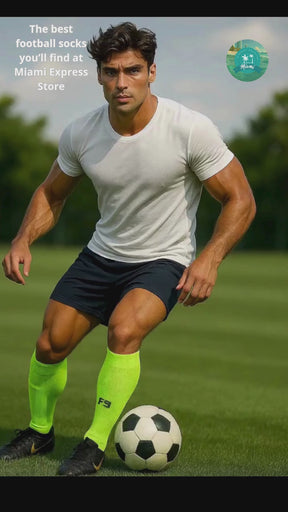 New Long FS Football Socks Men Women Sports Round Silicone Non-Slip Grip Football Socks