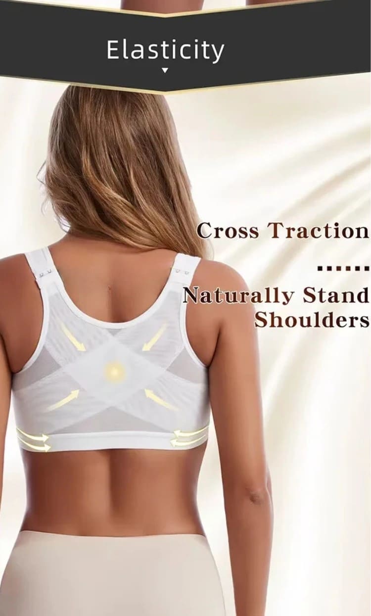 Bra de sports de levage avec fermeture avant et support arrière - S-5XL