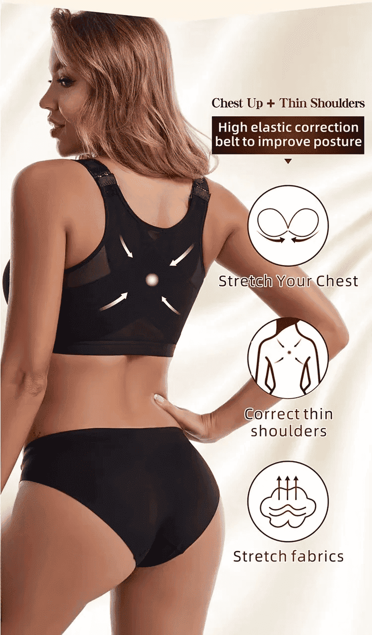 Lift-Up Sports BH med frontstängning & Ryggstöd – S-5XL