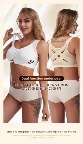Bra de sports de levage avec fermeture avant et support arrière - S-5XL