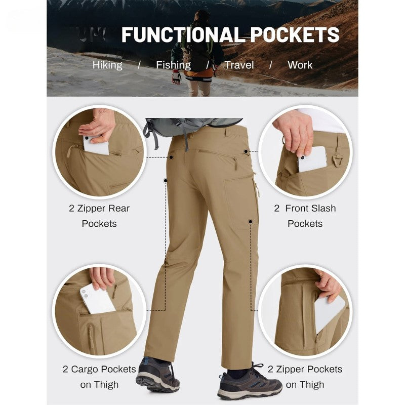 MIAMI TAC -Pantalon - Pantalon cargo d'extérieur à séchage rapide pour homme - Léger, durable, multi-poches - Randonnée, camping ou décontracté