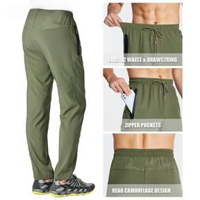 Pantalones de tacor de miami hombres rápido seco recto corriendo pantalones de senderismo elástico yoga fitness ejercicio de chándal joggers