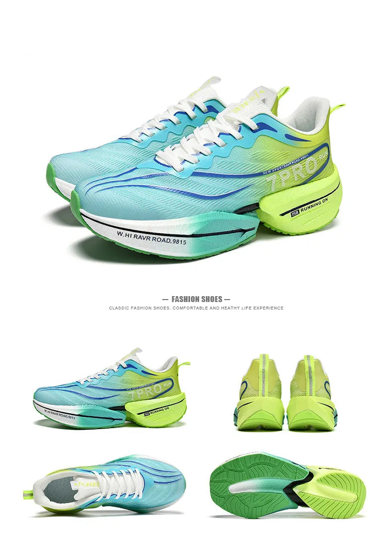 Chaussures de course unisexes avec plaque de carbone - respirant, confortable et léger pour l'entraînement, la marche et les performances du marathon